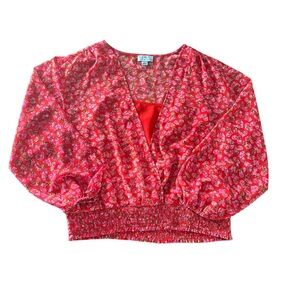 CeCe Red Floral ♥️ Blouse